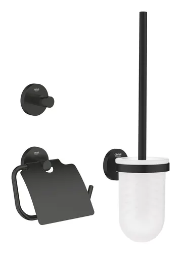 Grohe Start WC-Set 3 in 1 - Mattschwarz - Toilettenbürstengarnituren mit elegantem mattschwarzem Design und praktischer 3-in-1-Funktion für eine stilvolle und hygienische Badezimmerausstattung.