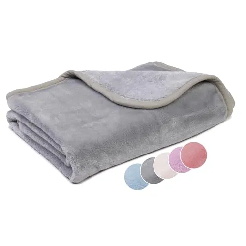 liebling Kuscheldecke Kids Cashmere Feeling Kinder Decke 75 x 100 cm, Silber, Premium Sofa Decke, Dicke warme Wohndecke, 500 gr. / m²