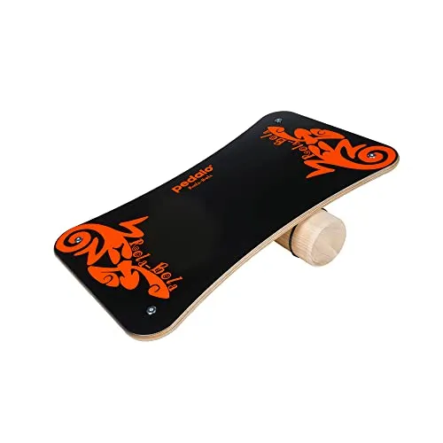 Pedalo® Rola-Bola Fun I Gleichgewichtstrainer I Balanceboard I Koordination I Balancierbrett I Fun-Sport I Surfboard I Skateboard I Freestyle (schwarz)