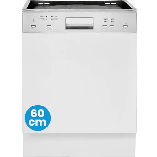 BOMANN Standgeschirrspüler GSPE 7423 TI, 60 cm, teilintegriert - Teilintegrierter Geschirrspüler mit 14 Maßgedecken, 6 Programmen und energieeffizientem Betrieb (49 dB). Ideal für moderne Küchen und sorgt für strahlend sauberes Geschirr.