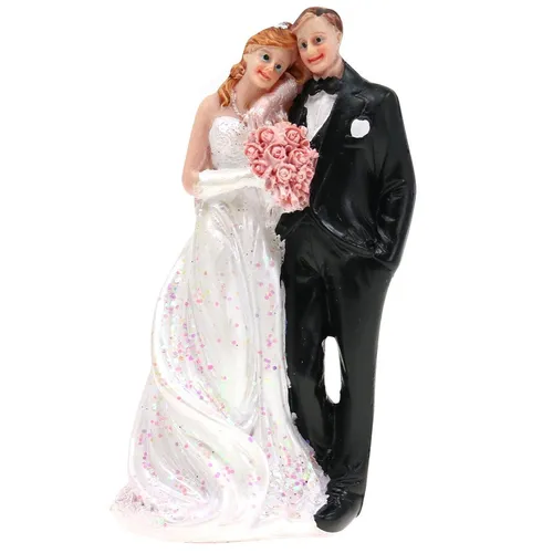 Romantische Hochzeitstortenfigur Brautpaar dekorativ Polyesterharz