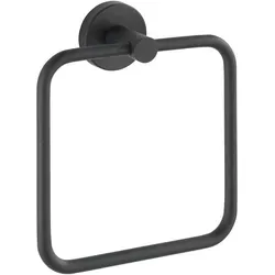 Wenko Handtuchhalter Bosio Black - Moderner Handtuchhalter in Schwarz aus robustem Metall, eckiges Design, ideal für stilvolle Badezimmer und optimale Raumnutzung.