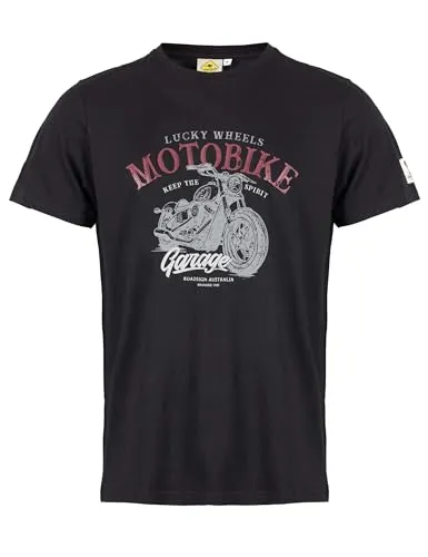 ROADSIGN australia Herren T-Shirt sportlicher Freizeitlook für Sommer, Urlaub & Outdoor, mit Frontprint schwarz, XL