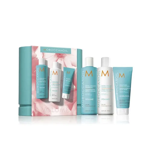 Moroccanoil Volume Kit Set für mehr Volumen - Haarpflege Set für Damen, enthält Shampoo, Conditioner und Maske für voluminöses, glänzendes Haar. Ideal zur Bereicherung Ihrer Haarpflegeroutine oder als Geschenk.