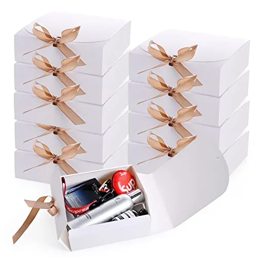 Goomp 10 Stück Geschenkbox,Geschenkbox mit Deckel 20 x 20 x 10 cm Geschenkboxen Set Brautjungfer Vorschlag Box für Hochzeit Geschenk Geburtstag Weihnachten Verpackung Schokolade Cupcake Crafting