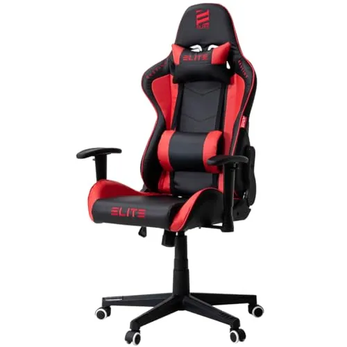 ELITE Gaming Stuhl MG200 Destiny - Ergonomischer Racing Stuhl mit LED-Beleuchtung - Gaming-Stuhl mit stufenloser Wippmechanik und Liegefunktion bis 90 Grad. Ideal für lange Gaming-Sessions, ergonomisch gestaltet für maximalen Komfort.