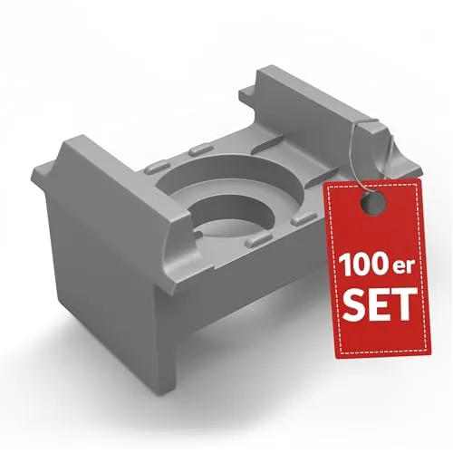 Qualinos Doppelstabmattenzaun Klemmbock für 40mm Pfosten - UV-stabilisiert, 100 Stück - Robuste Klemmböcke für 40mm Pfosten: Sicherer Halt durch seitliche Haltenasen. Ideal für eine präzise Montage von Doppelstabmatten. Qualität Made in Germany, UV- und winterfest für langanhaltende Stabilität.