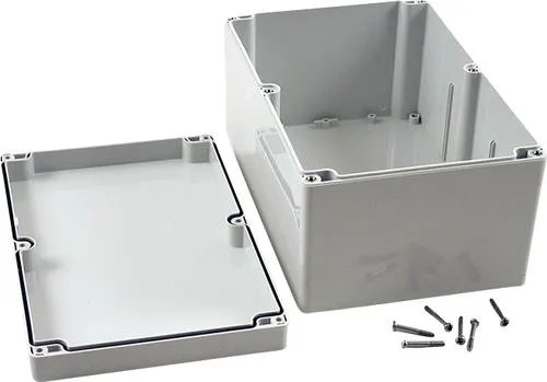 Hammond Electronics 1554VBGY Universal-Gehäuse - Sonstige Elektroinstallationsartikel, robustes ABS-Gehäuse in Grau, ideal für DIY-Projekte und schützt elektronische Komponenten in Innen- und Außenbereichen.
