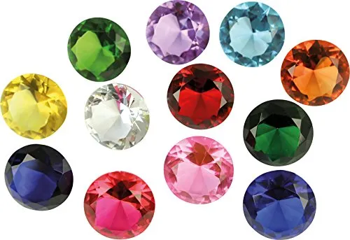 Eduplay 130245 Diamanten, 12er Set, 60 mm - Schreibutensilien in funkelnden Farben, perfekt für kreative Bastelprojekte und geeignet für Kinder ab 3 Jahren.