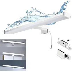 LED Badezimmerspiegelleuchte 10W IP44 Chrom, Neutralweißes Licht 4000K, Schlankes Aluminium 40 cm – Moderne Spiegelbeleuchtung