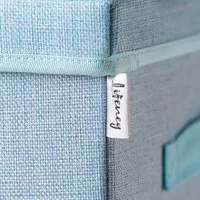 Lifeney Aufbewahrungsbox mit Deckel, blau, 33x33x33cm 833081