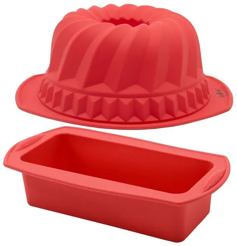 ZOLLNER24 Backform Set (2-tlg), BPA frei - Backformen-Set mit hervorragender Antihafteigenschaft für perfektes Backen und einfache Reinigung. Hitzebeständig von -40°C bis 230°C, spülmaschinenfest und platzsparend faltbar.