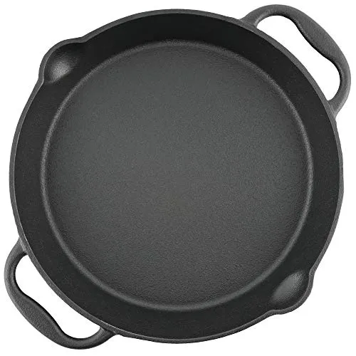 BBQ-Toro Gusseisen Grillpfanne Ø 30 cm - Pfannen | Diese vielseitige Gusspfanne ist ideal für Gasgrills, offene Feuer und Herd, bereits eingebrannt und sofort einsatzbereit für köstliche Grillgerichte.