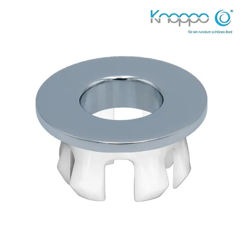 KNOPPO® Waschbecken Messing Abdeckung, Metall Überlaufblende - Eye chrom