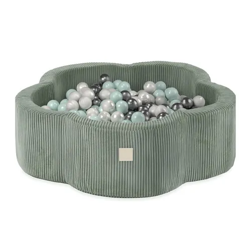 Bällebad Baby für Kinder Grün Cord Blume Waschbare Misioo 95x30 400 Bälle