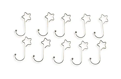 Riffelmacher 14448 - Kugel-Aufhänger mit Stern, Länge 5 cm, 20 Stück im Beutel, Silber, Anhänger, Baumkugeln, Weihnachts-Baum, Dekoration, Haken, Weihnachten, Advent