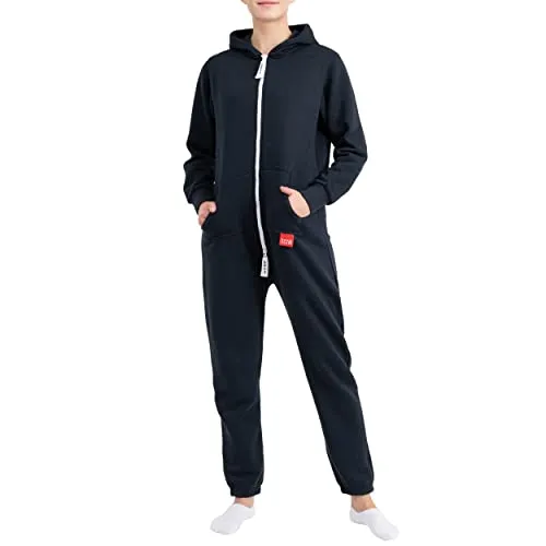 Basisstoff 38Q1 Jumpi Damen Jumpsuit Overall Onesie Einteiler Navy Gr. XS - Jumpsuit für Damen aus weicher Baumwollmischung, ideal für die Freizeit mit zwei praktischen Eingriffstaschen und Regular Fit für perfekten Tragekomfort.