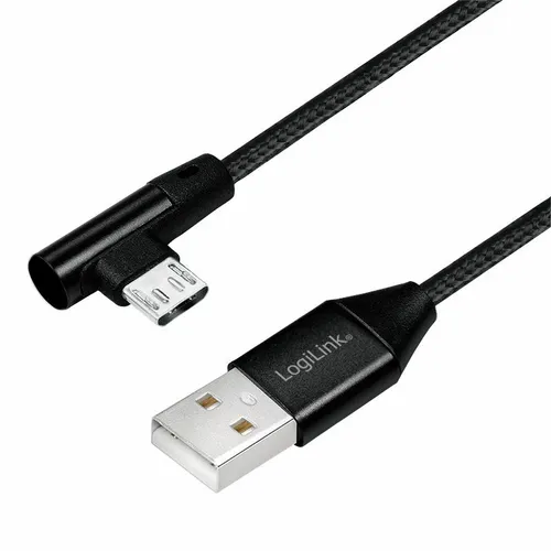 USB 2.0 Micro B Kabel zu USB A Micro-USB Stecker 90° gewinkelt Anschlusskabel 1m