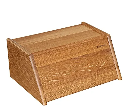 Zassenhaus Brotkasten Montana aus Eichenholz - Brotkasten in klassischer Optik aus umweltschonendem Eichenholz, ideal für die Aufbewahrung von Brot und Gebäck. Mit praktischem Klappdeckel für einfachen Zugriff.