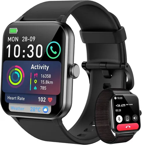 blackview R50-Noir Smartwatch (4,6 cm, android ios), Smartwatch mit 1.85