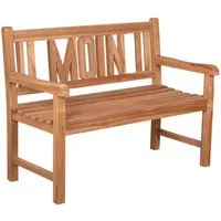MR.DEKO Gartenbank Hufeisen Teak 120 cm - Sitzbänke: Witterungsbeständige Gartenbank aus hochwertigem Teakholz mit ergonomischem Design für höchsten Sitzkomfort und rustikalem Charme.
