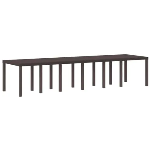 vidaXL Gartentisch Braun 350x100 cm - Robuster Gartentisch aus Polypropylen mit modernem Design, ideal für bis zu 8 Personen. Wetterfest und einfach aufzubauen, perfekt für gesellige Abende im Freien.