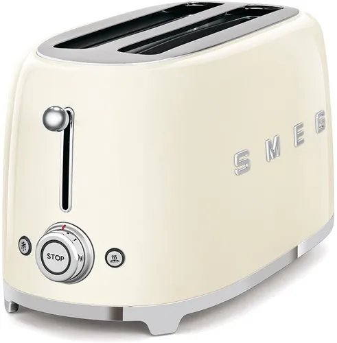 Smeg TSF02CREU 4-Scheiben-Toaster - Toaster mit retro Design, bietet Platz für 4 Scheiben und sorgt für gleichmäßige Röstung, ideal für große Familien oder Frühstück mit Freunden.
