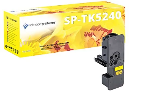 schneiderprintware Toner | 50 Prozent höhere Reichweite | kompatibel zu Kyocera TK-5240 TK-5240Y Gelb für Kyocera ECOSYS M5526cdn | M5526cdw | P5026cdn | P5026cdw