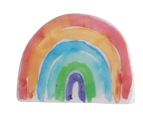 Rayher Wachs-Motiv Regenbogen, 5 x 3,8 cm, bunt, 1 Stück, Verzierwachs, Wachs zum Kerzen verzieren, Kerzenwachs zum Verzieren, für Kommunionkerzen, Hochzeitskerzen, 31652990