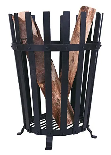 Feuerkorb aus Stahl - Höhe: ca. 60 cm - Ideal für den Außenbereich, dieser robuste Feuerkorb aus Stahl sorgt für gemütliche Abende mit Holzfeuer und ist ein echter Blickfang in jedem Garten.