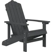Furnicato Adirondack-Gartenstuhl HDPE Anthrazit - Genießen Sie entspannte Stunden im Freien mit dem Adirondack-Gartenstuhl aus langlebigem HDPE. Pflegeleicht und wetterfest, bietet er optimalen Komfort dank breiter Armlehnen und hoher Rückenlehne.