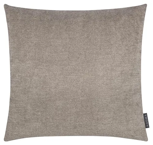 MAGMA Alfa Kissenbezug 50x50 cm - braun,- samtig weich kuscheliger Velour Look, rechteckiger Kissenbezug, für Wohnzimmer, Schlafzimmer, Büro und Gästezimmer Waschbar