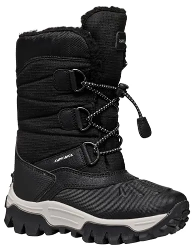 Geox J Himalaya Boy B ABX Snow Boot - Schwarz, 26 EU - Stiefel für Jungen mit atmungsaktivem Design, einfacher Anziehfunktion und optimaler thermischer Isolierung für besten Kälteschutz.