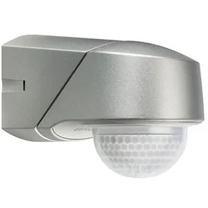 ESYLUX RC 230i - Bewegungsmelder in Edelstahl-Optik, 230° Erfassungsbereich mit 360° Unterkriechschutz und programmierbarer Fernbedienung