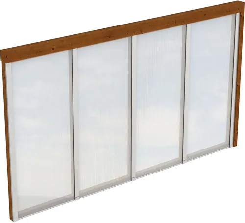 SKANHOLZ Carport-Seitenwand, braun (nussbaum), B:355cm H:200cm - Außenanbau mit 10 mm starken Polycarbonat-Doppelstegplatten, ideal für Terrassenüberdachungen und bietet langlebigen Wetterschutz aus hochwertigem Konstruktionsvollholz.