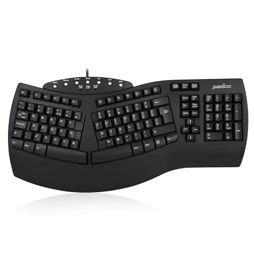 Perixx Periboard-512 Ergonomische Geteilte Tastatur - Ergonomische Tastatur mit Kabel für maximalen Komfort beim Tippen. Ideal für Büroangestellte und Gamer, reduziert RSI-Beschwerden und unterstützt eine natürliche Handhaltung.