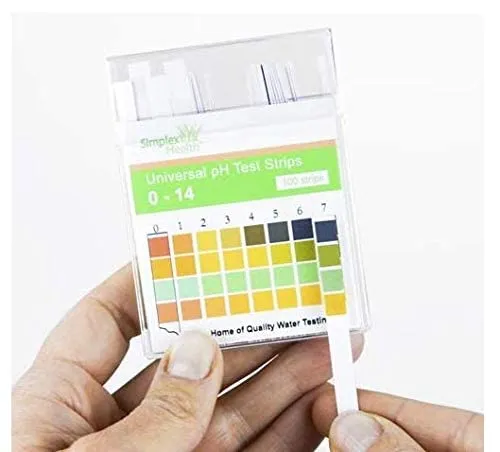 SimplexHealth Universal pH Teststreifen von 0-14 (100 Stück) Säure Basen Teststreifen + pH Guide