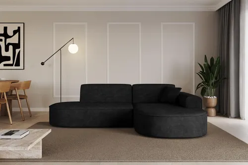 ALTDECOR Ecksofa MARI-L1 in Schwarz - L-Form, 243x171 cm - Modernes Ecksofa in stilvollem Design, perfekt für jedes Wohnzimmer. Hochwertige Polsterung und stabile Konstruktion sorgen für höchsten Komfort und Langlebigkeit.