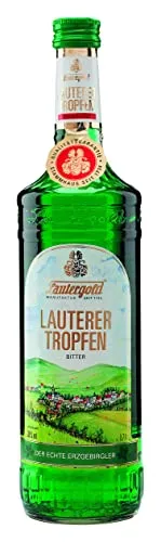 Lauterer Tropfen 0,7l - Klassischer Kräuterlikör von Lautergold - Likör ohne Zucker und künstliche Aromen, ideal als Kräuterbitter zu deftigen Mahlzeiten aus dem Erzgebirge.