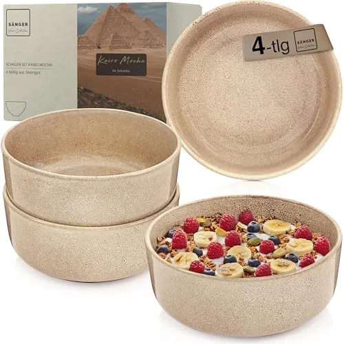 Sänger Kairo Mocha 4-teiliges Steingut Schüssel Set in beige von Sänger