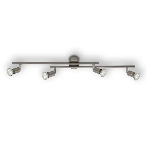 Briloner LED Deckenleuchte 4-flammig, schwenkbar - Moderne 4xGU10 Spotleuchte in Matt-Nickel, ideal für gezielte Beleuchtung und lange Lebensdauer von 20.000 Stunden.