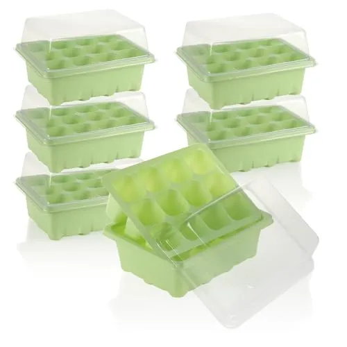 com-four® 6X Anzucht-Set für die Anzucht von kleinen Pflanzen - Für Blumen, Obst und auch Gemüse (Anzuchtset 2)