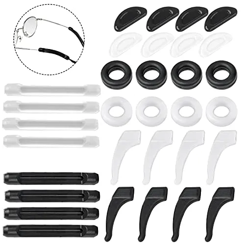 Paar Brille Nasenpads Antirutsch Silikon – 16 Stück für sicheren Halt - Brillen-Zubehör mit 16 Paar rutschfesten Silikon-Nasenpads und Ohrhaken. Ideal für Sport und Alltag, sorgt für festen Sitz und hohen Tragekomfort.
