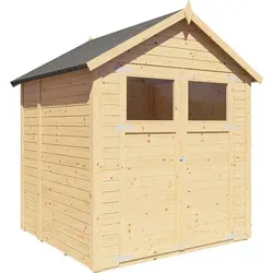 Alpholz Gerätehaus Alisha aus Fichten-Holz - Gerätehaus mit 14mm Wandstärke, bietet sicheren Stauraum für Gartengeräte und Möbel, inklusive Montagematerial und stabilen Fußboden.