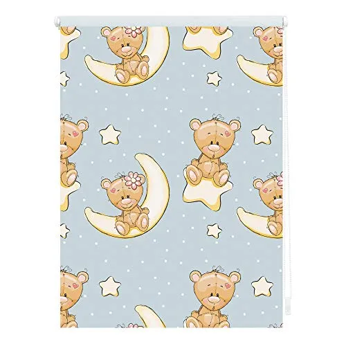 Klemmrollo Lichtblick Bärchen 90x150 cm - Rollo ohne Bohren mit niedlichem Bärchen-Motiv, 100% Verdunkelung und einfache Montage direkt am Fenster – ideal für Kinderzimmer.