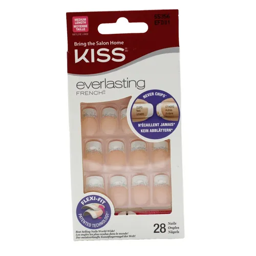 Kiss Everlasting French Nails EFD01 Medium 28 Fingernägel ohne abblättern