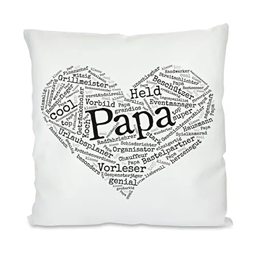 Dirndljäger Kissen mit Motiv Modell: Herz aus Worten - Papa
