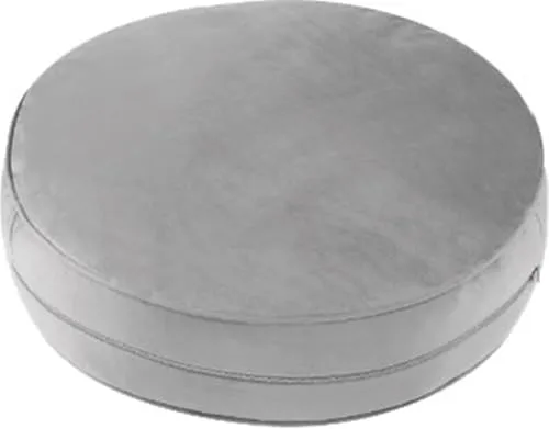 Schwar Textilien ® | Bodenkissen | Samt-Optik | 57cm Durchmesser (Hellgrau)