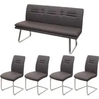 Esszimmer-Set MCW-H70: Stilvolle Esszimmergruppe in Grau-Braun