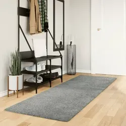 vidaXL Shaggy Teppich Hochflor Grün 80x250cm - Teppich für Wohnzimmer, Schlafzimmer und Flur. Weich und flauschig, sorgt für Wärme und Charakter in deinem Raum. Langlebig und schadstoffgeprüft nach OEKO-TEX.